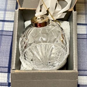 Waterford Crystal 2003 Seahorse Ball Ornament Holiday Christmas
